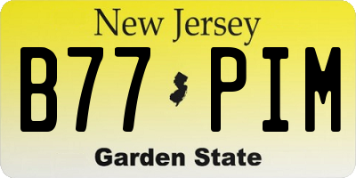NJ license plate B77PIM