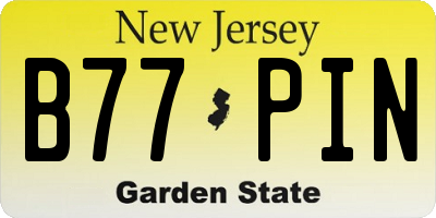 NJ license plate B77PIN
