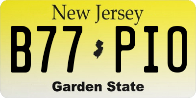 NJ license plate B77PIO