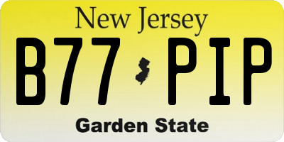 NJ license plate B77PIP