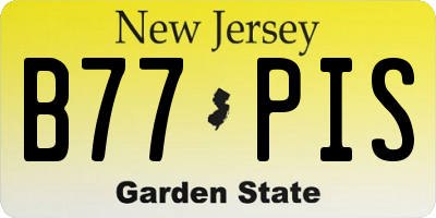 NJ license plate B77PIS