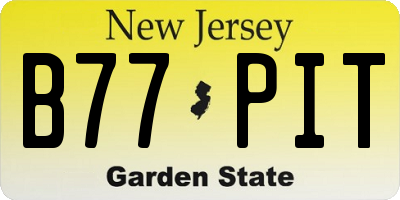 NJ license plate B77PIT