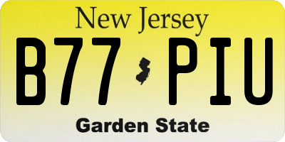 NJ license plate B77PIU