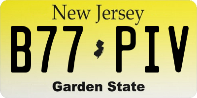NJ license plate B77PIV