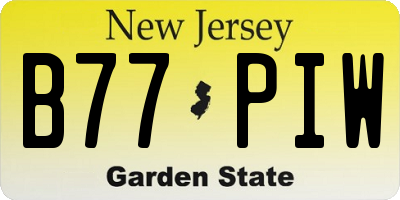NJ license plate B77PIW