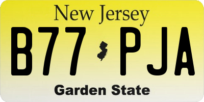 NJ license plate B77PJA
