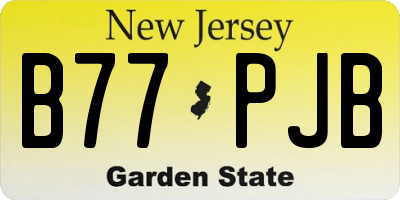 NJ license plate B77PJB