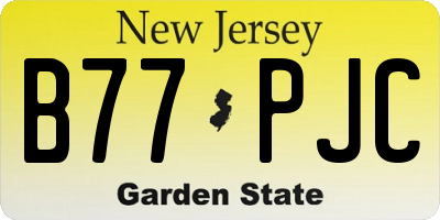 NJ license plate B77PJC