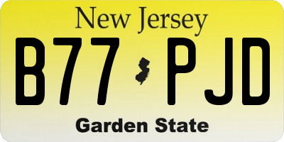 NJ license plate B77PJD