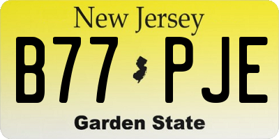 NJ license plate B77PJE