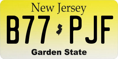 NJ license plate B77PJF