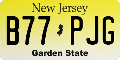 NJ license plate B77PJG
