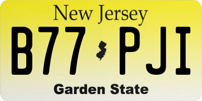 NJ license plate B77PJI