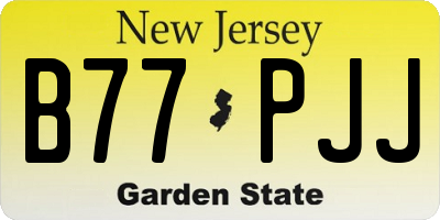 NJ license plate B77PJJ
