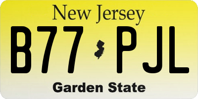NJ license plate B77PJL