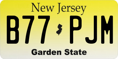 NJ license plate B77PJM