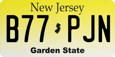 NJ license plate B77PJN