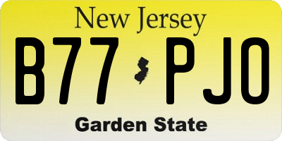 NJ license plate B77PJO