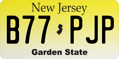 NJ license plate B77PJP