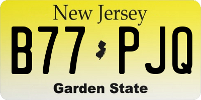 NJ license plate B77PJQ