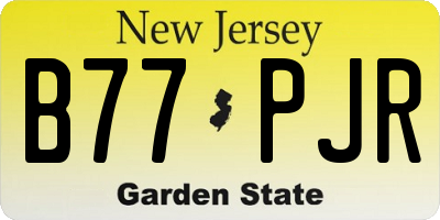 NJ license plate B77PJR