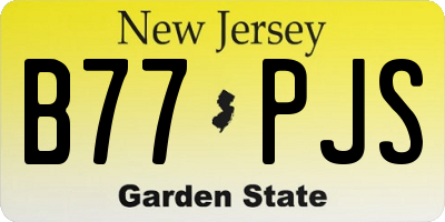 NJ license plate B77PJS