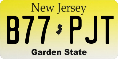 NJ license plate B77PJT