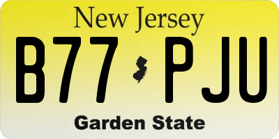 NJ license plate B77PJU