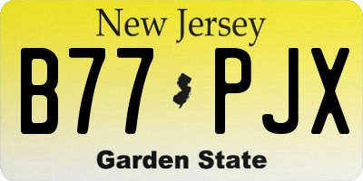 NJ license plate B77PJX