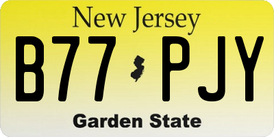 NJ license plate B77PJY