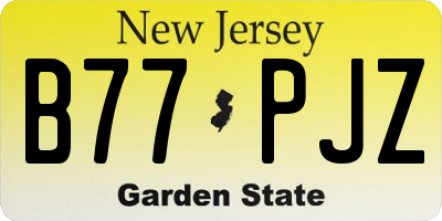 NJ license plate B77PJZ
