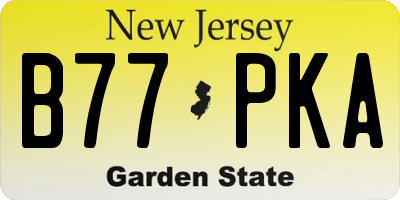 NJ license plate B77PKA