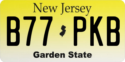 NJ license plate B77PKB