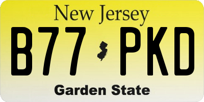 NJ license plate B77PKD