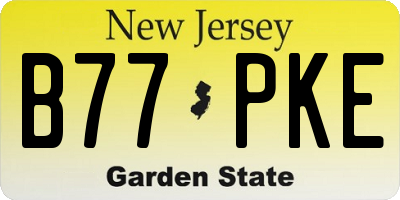 NJ license plate B77PKE