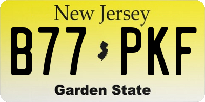 NJ license plate B77PKF