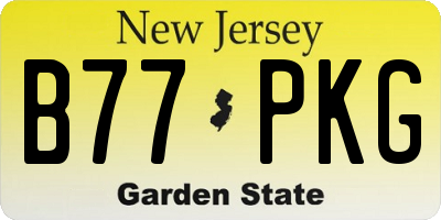 NJ license plate B77PKG
