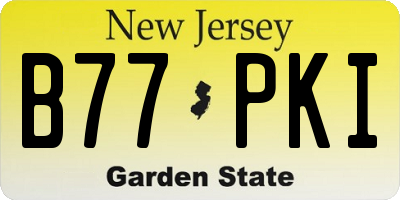 NJ license plate B77PKI