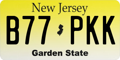 NJ license plate B77PKK