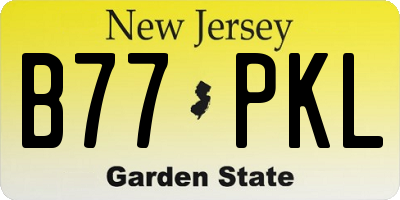 NJ license plate B77PKL