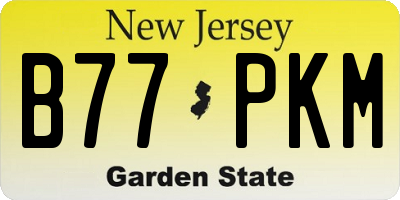 NJ license plate B77PKM