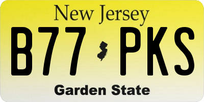NJ license plate B77PKS