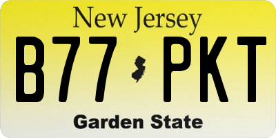 NJ license plate B77PKT