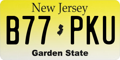 NJ license plate B77PKU