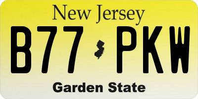 NJ license plate B77PKW
