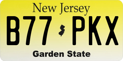 NJ license plate B77PKX