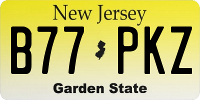 NJ license plate B77PKZ