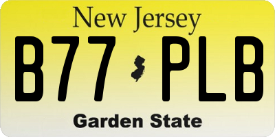 NJ license plate B77PLB