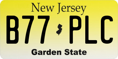 NJ license plate B77PLC