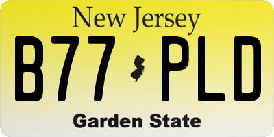 NJ license plate B77PLD